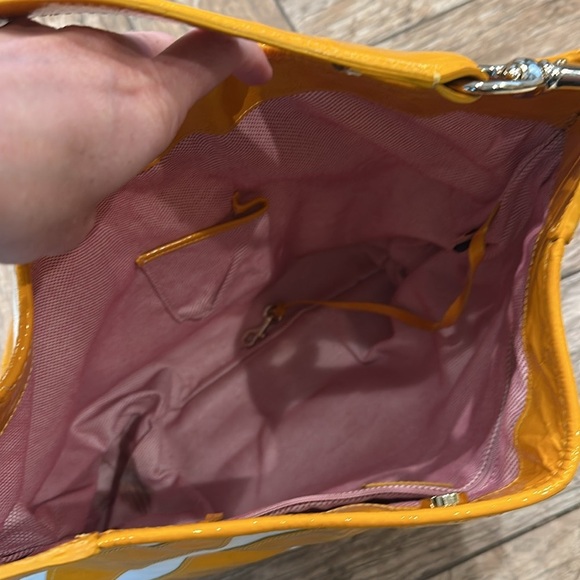 Dooney & Bourke orange white zebra canvas Hobo bag - Picture 8 of 11